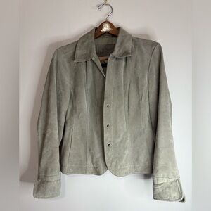 Live a Little Women's Gray/Tan Suede Jacket in size medium